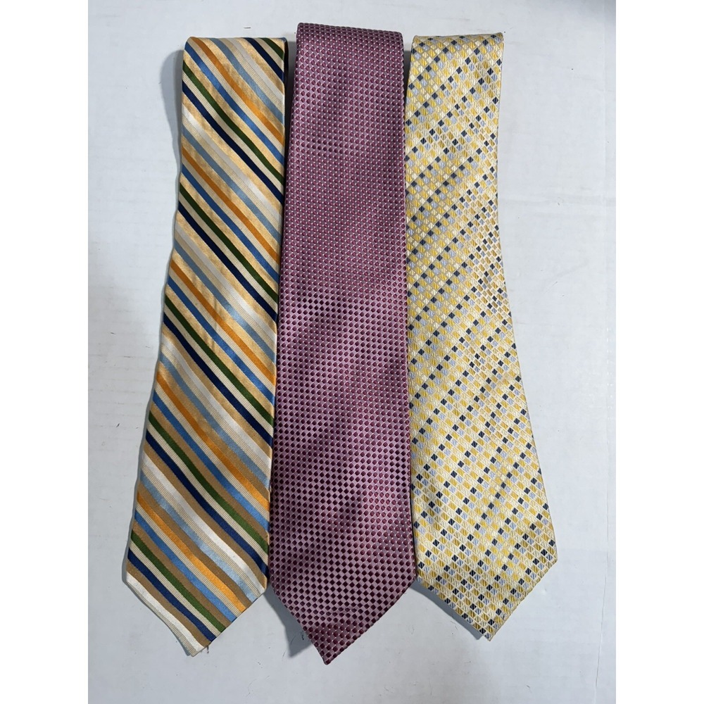 LOT OF 3 Men's Ties - Henry Jacobson, Tommy Hilfiger, Geoffrey Beene - Very Nice